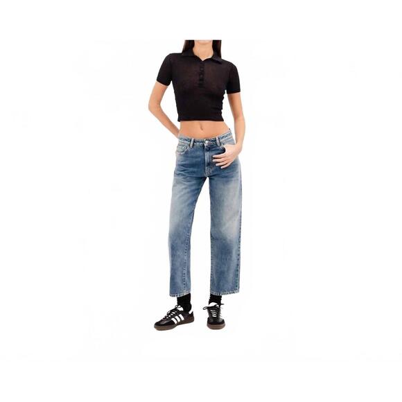 NEW ICON DENIM LA jill straight leg jeans in aged stone